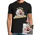 Camiseta Hombre Manga Corta camiseta el mejor abuelo foto personalizable laTostadora