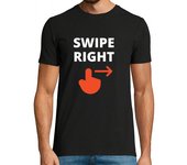 Camiseta Hombre Manga Corta Tinder Swipe right, camiseta hombre, manga corta laTostadora