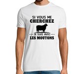 Camiseta Hombre Manga Corta granja de humor agrícola de ovejas laTostadora