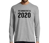 Camiseta Hombre Manga Larga Yo sobreviví al 2020 Camiseta Manga Larga Hombre Graciosa laTostadora