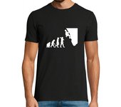 Camiseta Hombre Manga Corta escalador evolución muro de escalada montañas rocosas laTostadora