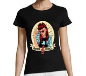 Camiseta Mujer Manga Corta Camiseta Rock Rock and Roll Retro Pin Up Girl Rockabilly Rockers laTostadora
