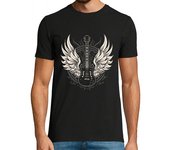 Camiseta Hombre Manga Corta música rock de guitarra vintage laTostadora