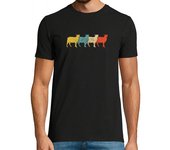 Camiseta Hombre Manga Corta Vintage Retro Pop Art Sheep Animal laTostadora