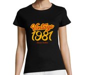 Camiseta Mujer Manga Corta Vintage 1981, Edición Limitada laTostadora