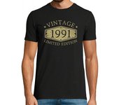 Camiseta Hombre Manga Corta 30 cumpleaños regalo vintage 1991 laTostadora