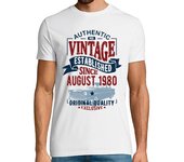 Camiseta Hombre Manga Corta vintage desde agosto de 1980 laTostadora