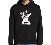 Sudadera Con Capucha Para Hombre Perro Bulldog Francés Blanco DAB! laTostadora