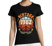 Camiseta Mujer Manga Corta Vintage 1982 Mujer 40 Años Cumpleaños laTostadora
