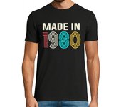 Camiseta Hombre Manga Corta Camiseta Made In 1980 Retro Vintage 80s laTostadora