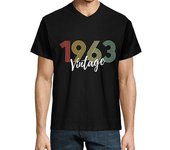 Camiseta Hombre Cuello Pico 60 años vintage 1963 retro 60 laTostadora