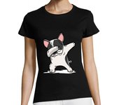 Camiseta Mujer Manga Corta Perro Bulldog Francés Blanco DAB! laTostadora