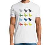 Camiseta Hombre Manga Corta Neon Pop Art Retro Duck Goose Gift Idea laTostadora