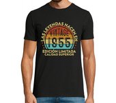 Camiseta Hombre Manga Corta 70 Cumpleaños 70 Años Vintage 1955 laTostadora
