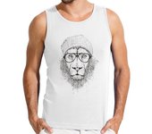 Camiseta Hombre Sin Mangas león fresco (bw) laTostadora