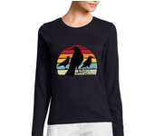 Camiseta Mujer Manga Larga cuervos cuervo retro cuervo laTostadora