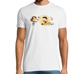 Camiseta Hombre Manga Corta Niña yniño en burbuja jugando a pelota laTostadora