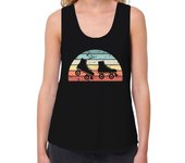 Camiseta Mujer Tirantes Loose Fit retro patinaje sobre ruedas atardecer v laTostadora