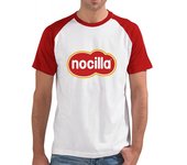 Camiseta Hombre Estilo Béisbol Camiseta logo nocilla mangas rojas laTostadora