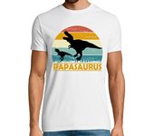 Camiseta Hombre Manga Corta Papa dinosaurio Rex retro laTostadora