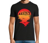 Camiseta Hombre Manga Corta evolución del hombre saxofón música sol laTostadora
