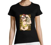 Camiseta Mujer Manga Corta pin up girl bulldog diseño laTostadora
