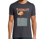 Camiseta Hombre Manga Corta Camiseta Chico Pink Flamingo Vintage laTostadora