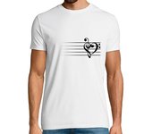 Camiseta Hombre Manga Corta corazón de la música - hombre camiseta laTostadora