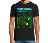Camiseta Hombre Manga Corta Cubo Friki De Rubik Esquema Retro 80 Regalo Friki Geek laTostadora