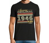 Camiseta Hombre Manga Corta Regalo de cumpleaños vintage de 1946 laTostadora
