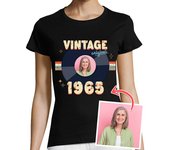 Camiseta Mujer Manga Corta camiseta vintage 1965 foto personalizable laTostadora
