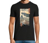 Camiseta Hombre Manga Corta jurassic ukiyo-e 1 camiseta hombre laTostadora