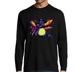 Camiseta Hombre Manga Larga batería Hombre, manga larga, negra laTostadora