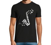 Camiseta Hombre Manga Corta instrumento de saxofón con mariposas laTostadora