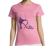 Camiseta Mujer Manga Corta Zapato de baile salsa laTostadora