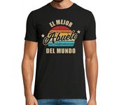 Camiseta Hombre Manga Corta el mejor abuelo del mundo vintage retro laTostadora