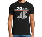 Camiseta Hombre Manga Corta 70 cumpleaños vintage 70 años laTostadora