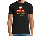 Camiseta Hombre Manga Corta Todo normal y bien... laTostadora