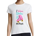 Camiseta Mujer Manga Corta patines patinaje rollerskater inlineskater inliner laTostadora