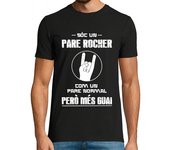 Camiseta Hombre Manga Corta Sóc un Pare Rocker Com Un Pare Normal Però Més Guai, Día del Padre laTostadora