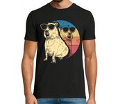Camiseta Hombre Manga Corta carpincho retro con gafas de sol vintag laTostadora