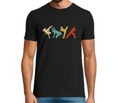 Camiseta Hombre Manga Corta Vintage Brazilian Capoeira Poses Retro 70s Gift laTostadora