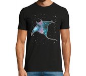 Camiseta Hombre Manga Corta manta rayo vía láctea galaxias mantarraya nebulosa universo laTostadora