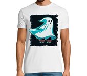 Camiseta Hombre Manga Corta fantasma divertido del patín laTostadora