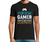 Camiseta Hombre Manga Corta Soy un Aita Gamer, Como un Aita Normal Pero Más Guay laTostadora