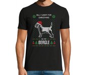 Camiseta Hombre Manga Corta todo lo que quiero es suéter navideño b laTostadora