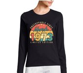 Camiseta Mujer Manga Larga marzo de 1973 retro imparable laTostadora