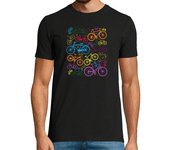 Camiseta Hombre Manga Corta Bicicletas de Colores laTostadora