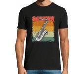 Camiseta Hombre Manga Corta idea de regalo de saxofón de música de saxofonista vintage laTostadora