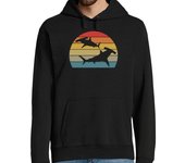 Sudadera Con Capucha Para Hombre tiburón martillo retro i motivo de tibu laTostadora